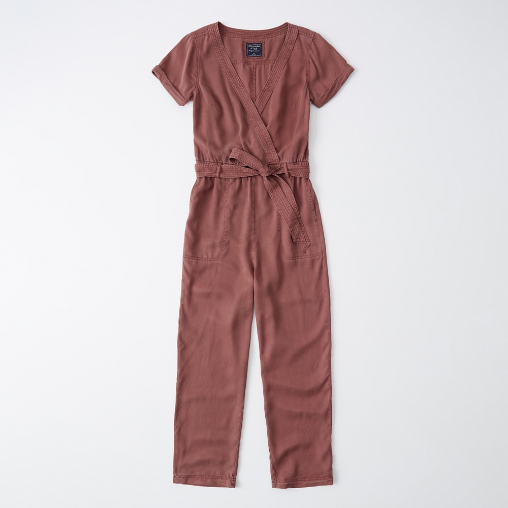 abercrombie red jumpsuit