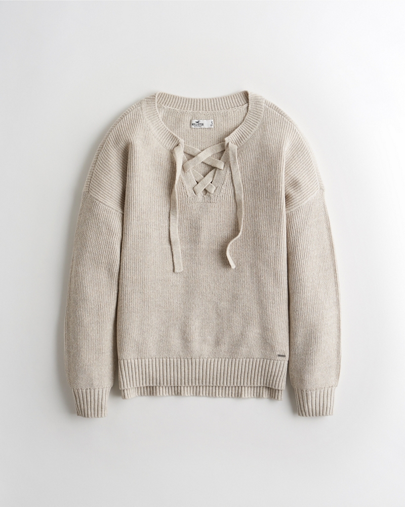 Pull ample lacé