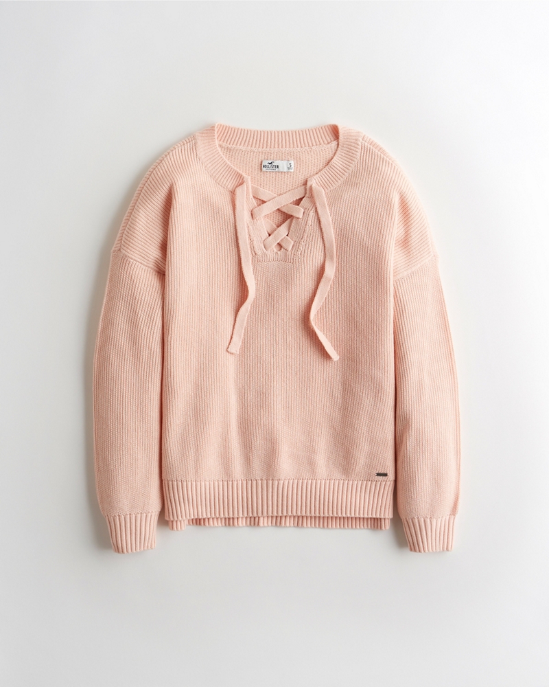Pull ample lacé