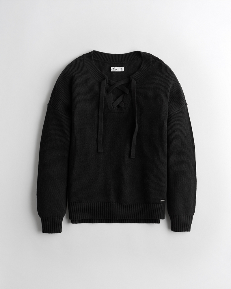 Pull ample lacé