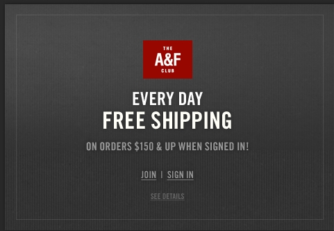 Free shipping on all orders $150 & up when signed in!