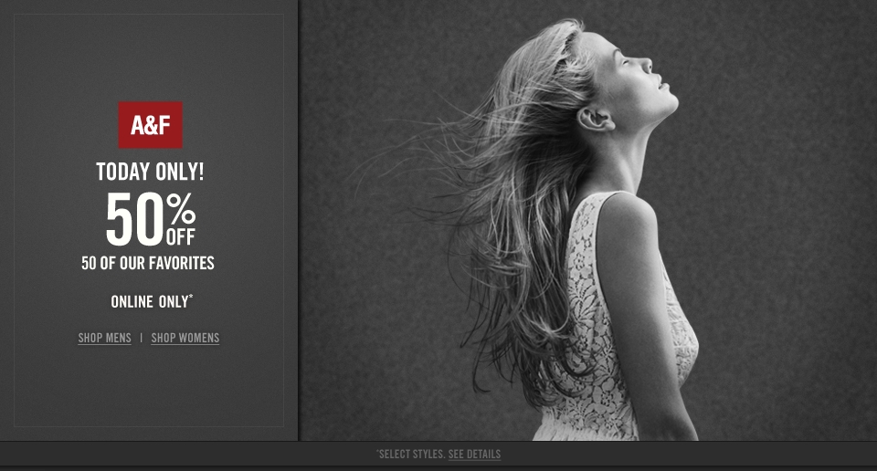 Today Only 50% off 50of our favorites - online only