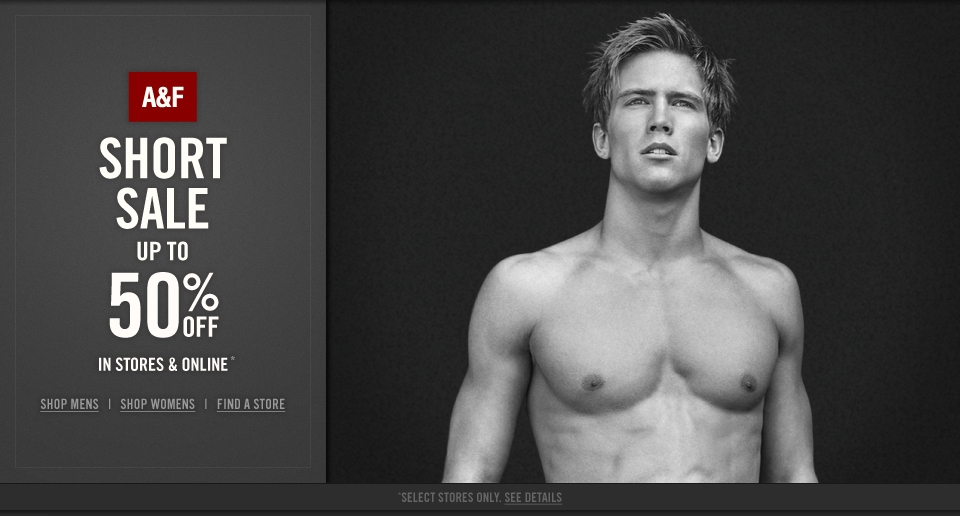 Abercrombie & Fitch shorts are on sale up to 50% off in stores &online for a limited time!