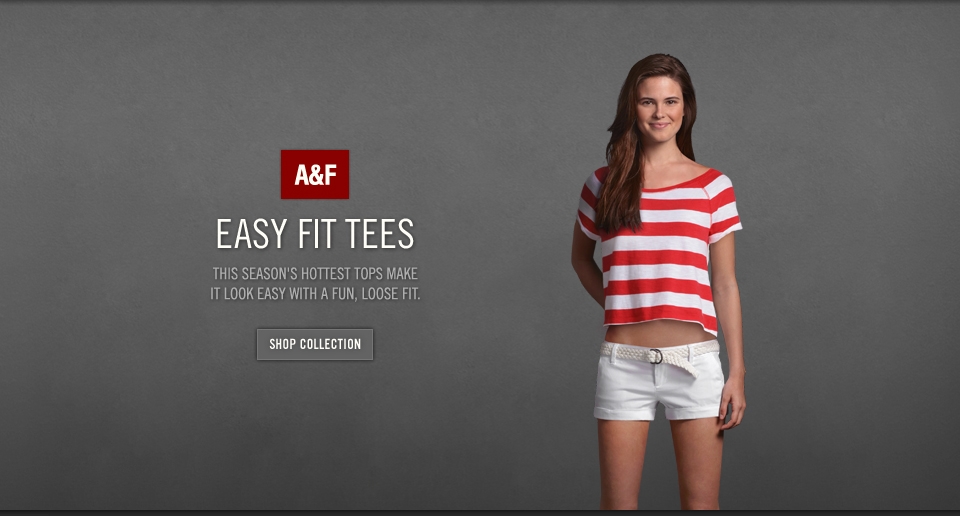 Shop the A&F Easy Fit Tees Collection online & in store!