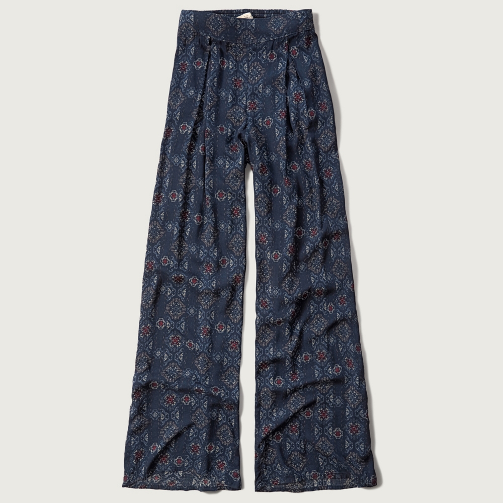 patterned straight leg pants