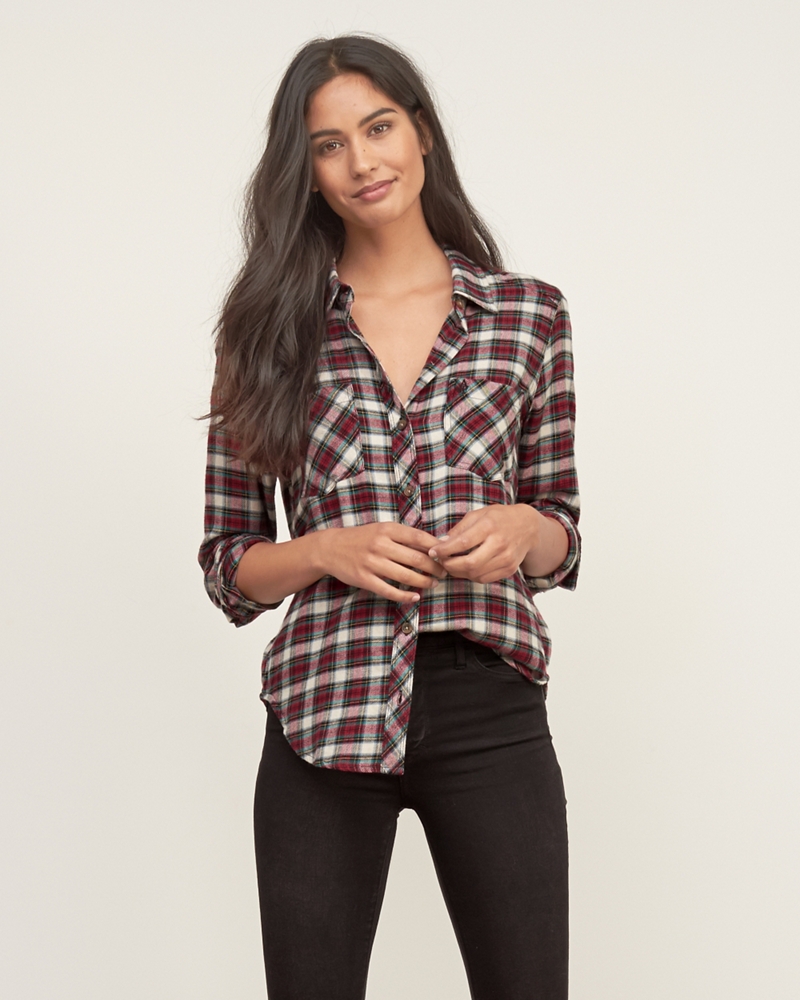 h&m womens plaid shirt