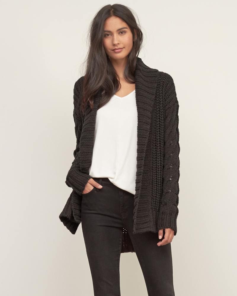 Womens Cable Boyfriend Cardigan Womens Clearance Abercrombie.ca