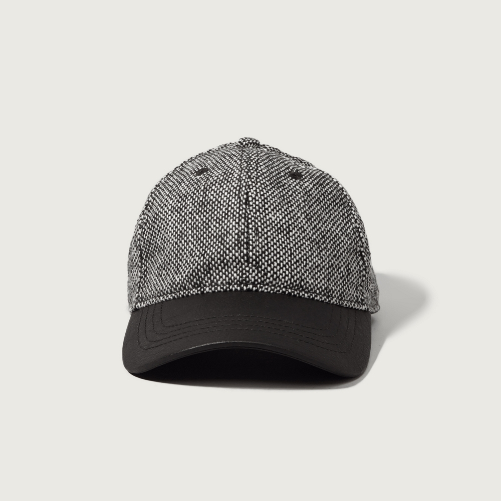 Womens Textured Faux Leather Baseball Cap Womens Accessories