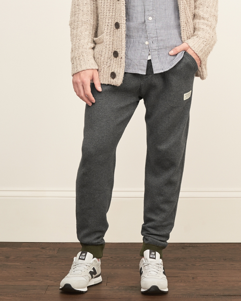 Mens Sweater-trim Zip Joggers