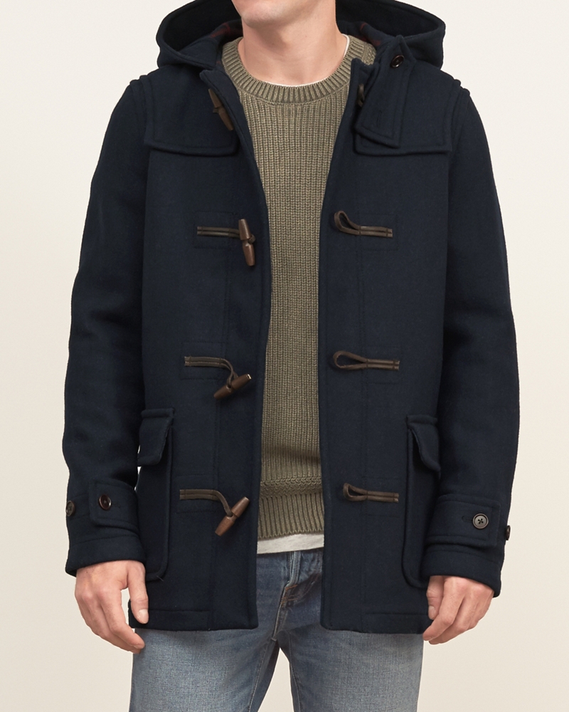 Mens Wool Duffle Jacket Mens Outerwear & Jackets