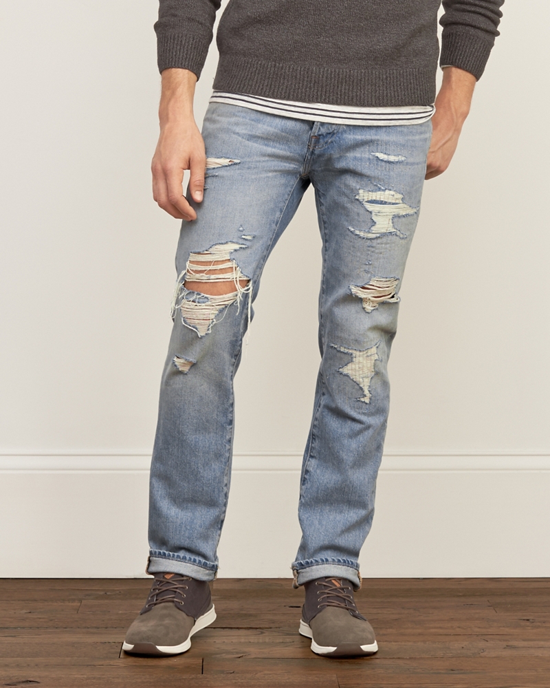 Mens Slim Straight Jeans