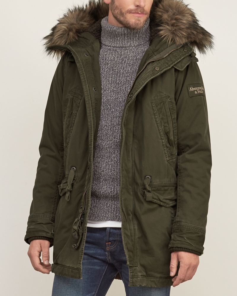 Mens Sherpa Lined Premium Fishtail Parka | Mens Outerwear & Jackets ...