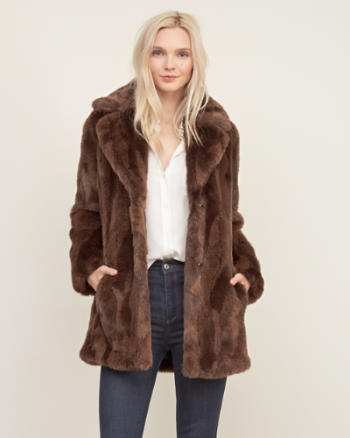 Ladies Long Faux Fur Coats