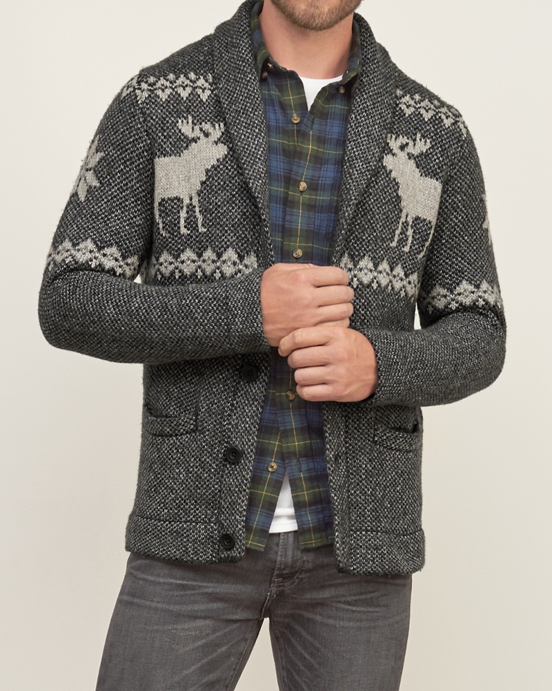 Mens Shawl Cardigan Sweater