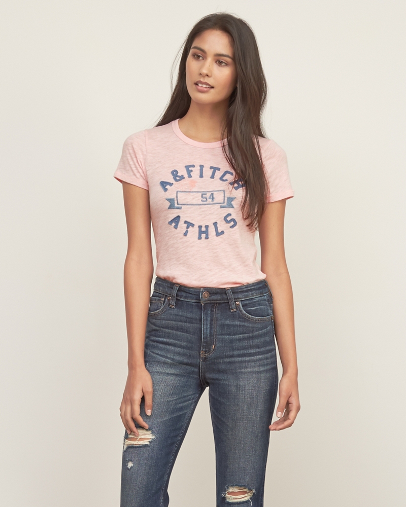 Womens Applique Logo Graphic Tee Womens Graphic Tees