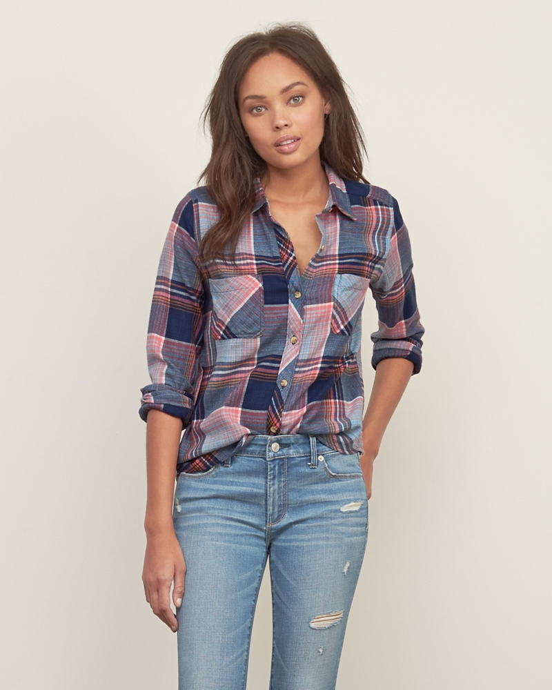 Womens Plaid Flannel Shirt Womens Shirts