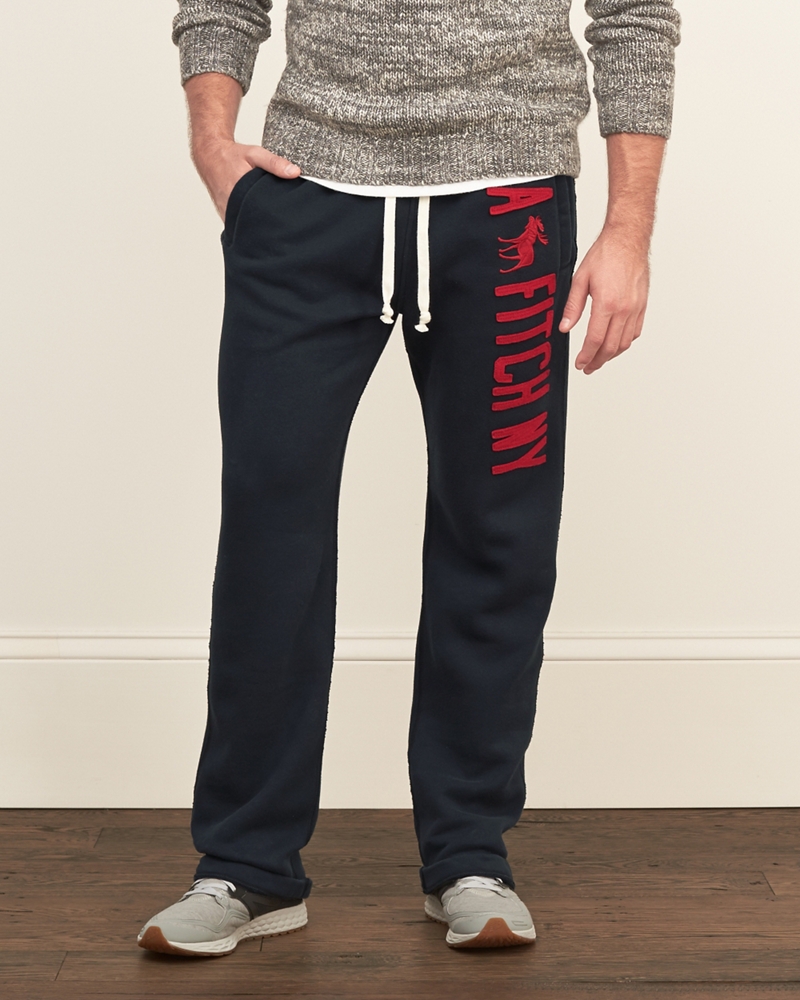 Mens A&F Logo Graphic Sweatpants