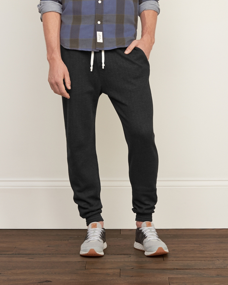 Mens A&F Banded Fleece Joggers