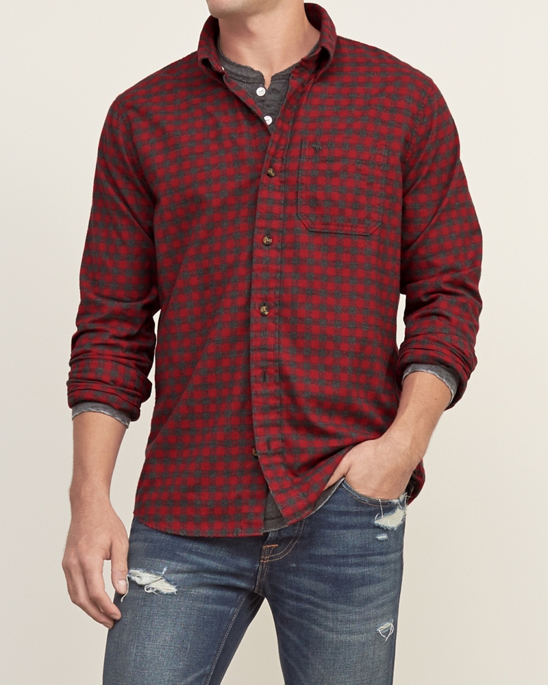 red tartan boys shirt