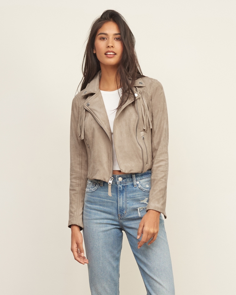 Womens Fringe Vegan Suede Jacket Womens New Arrivals