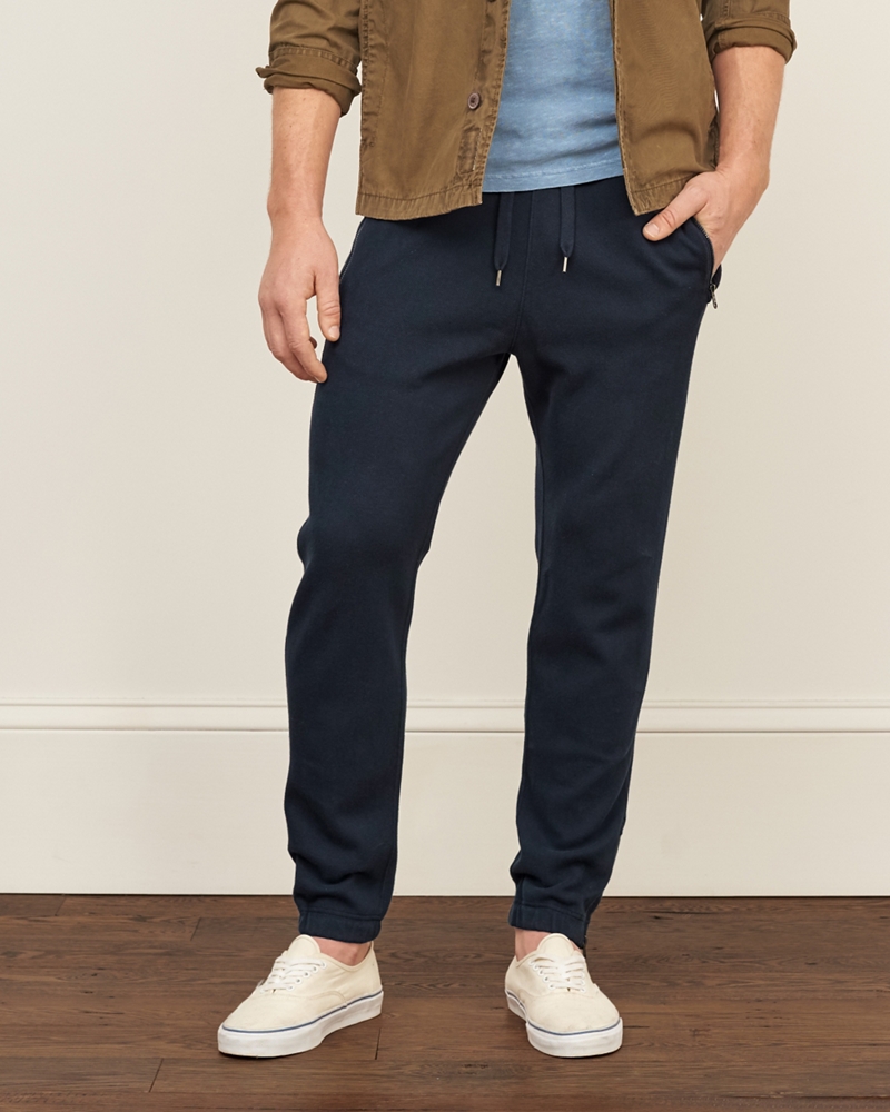 Mens A&F Zipper Banded Sweatpants