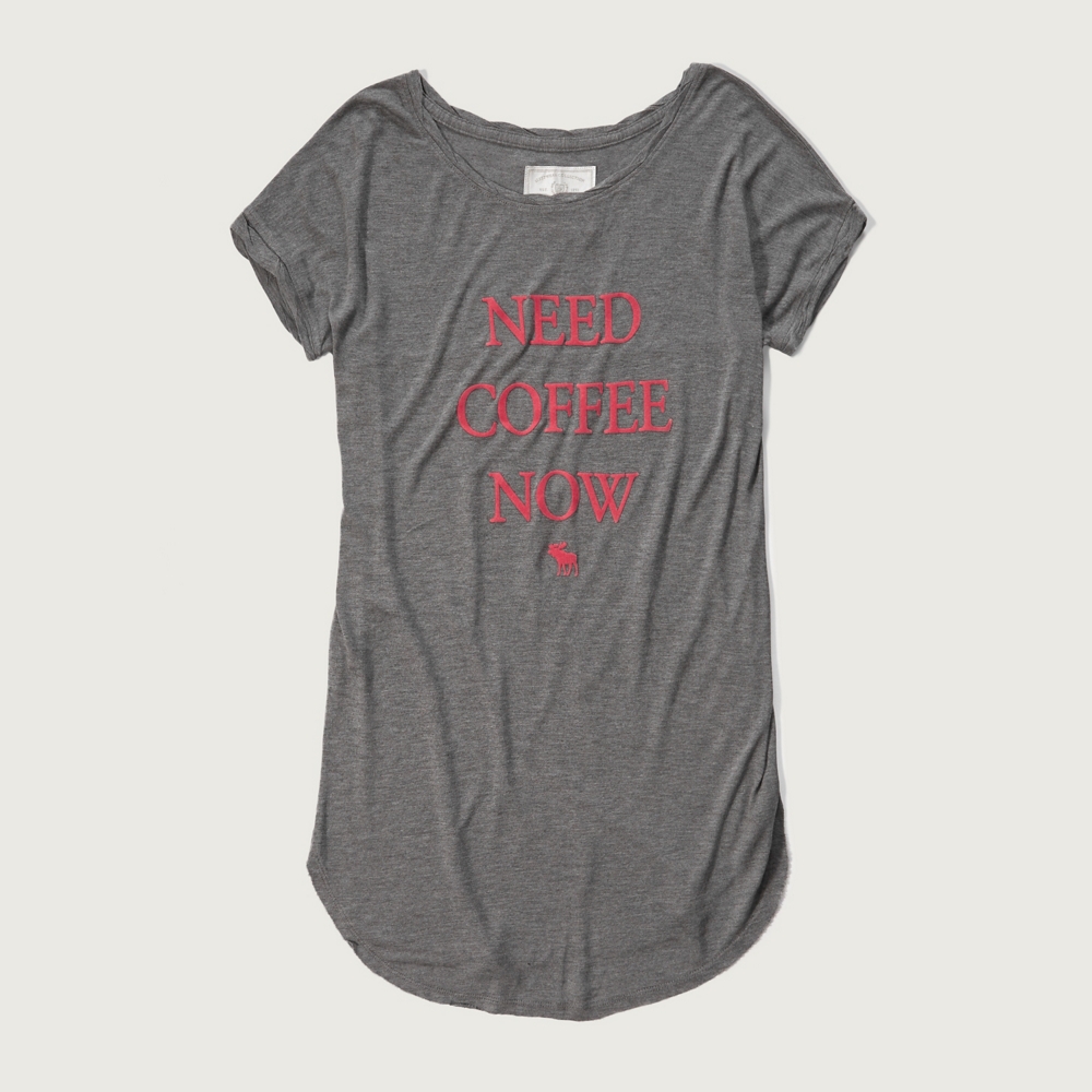 Womens Need Coffee Now Graphic Sleep Shirt Womens Graphic Tees