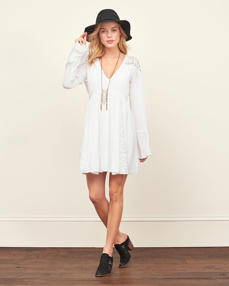 Womens LaceTrimmed Pretty Babydoll Dress Womens New Arrivals