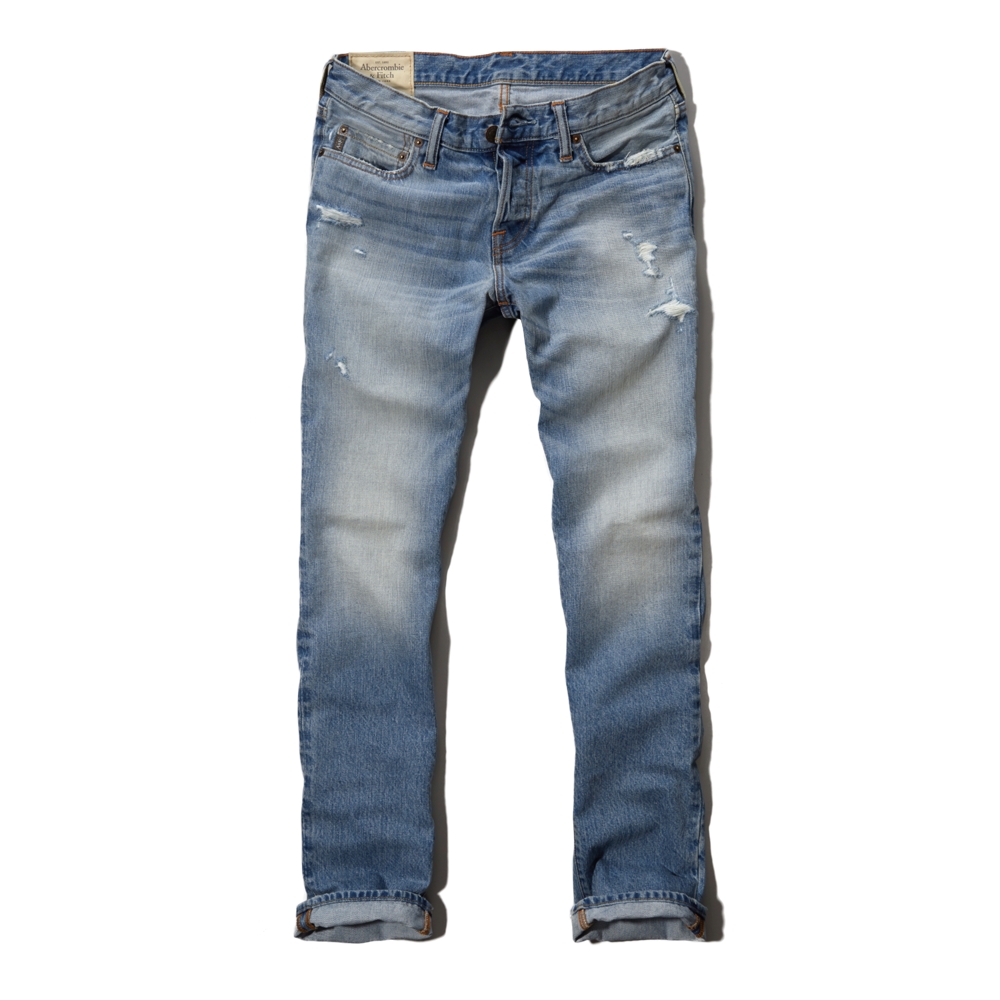 Mens A&F Slim Straight Jeans