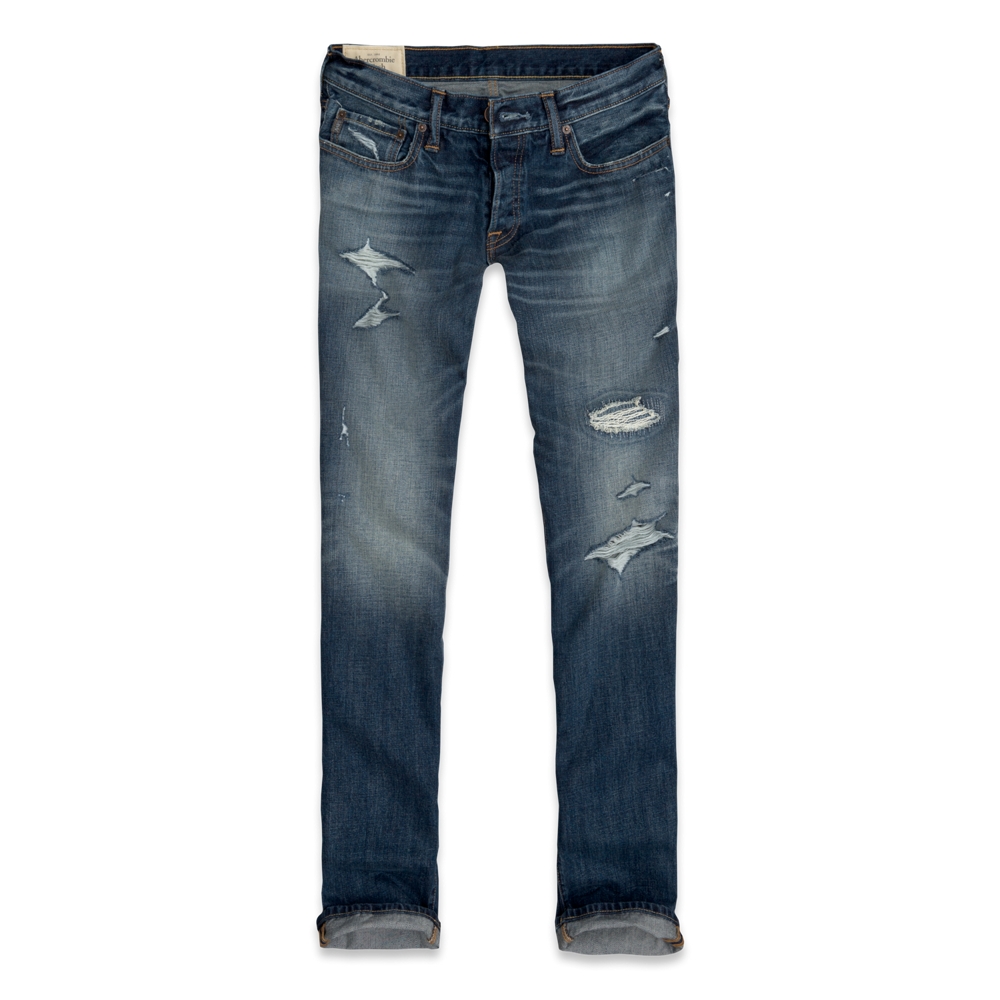 Mens A&F Slim Straight Jeans