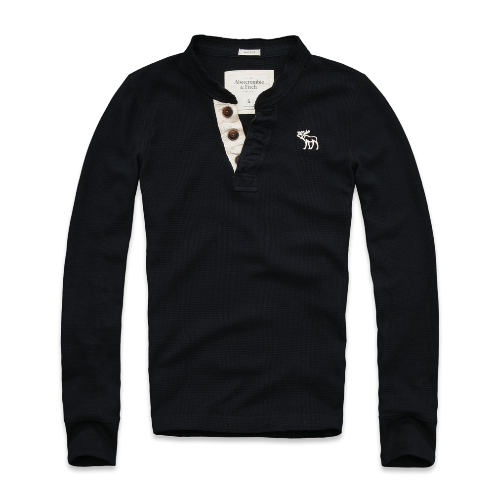 Mens Shaw Pond Waffle Texture Henley