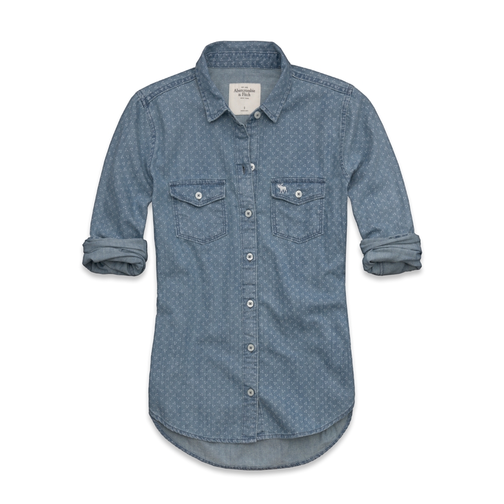 Womens Tristen Dot Denim Shirt