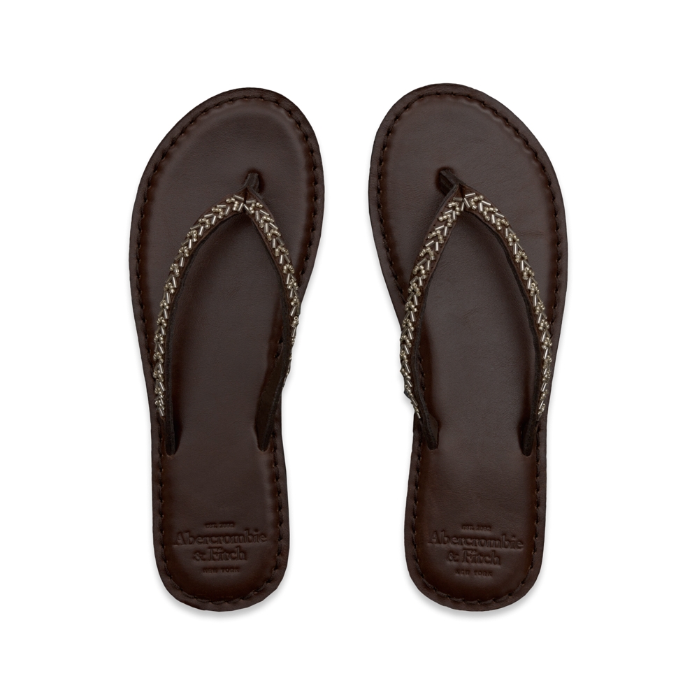 Womens Embellished Spring Flip Flops