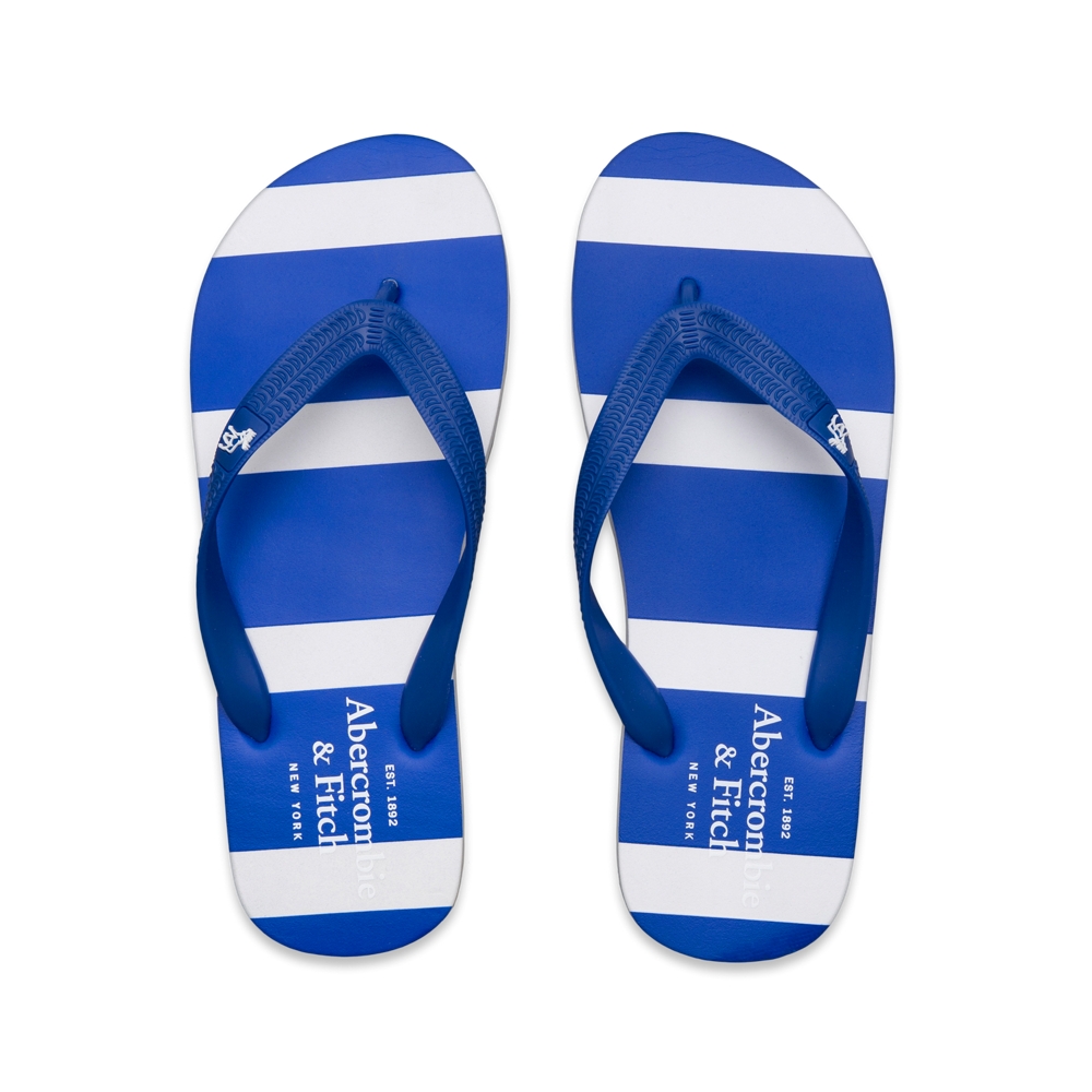 Mens Striped Rubber Flip Flops