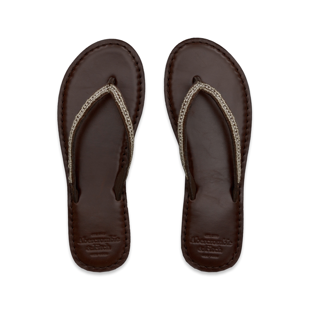 Womens Embellished Spring Flip Flops
