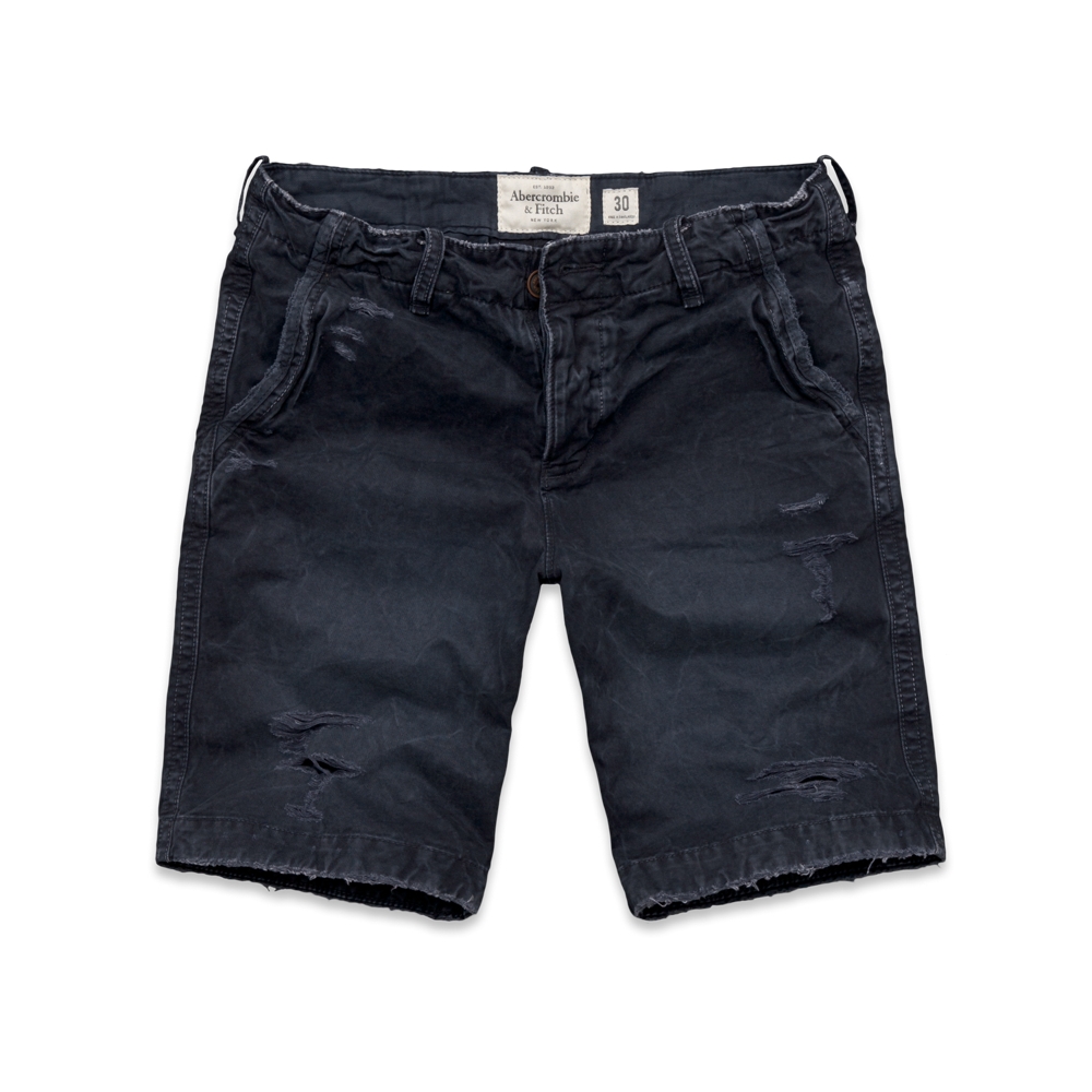 Mens A&F Destroyed Classic Fit Shorts
