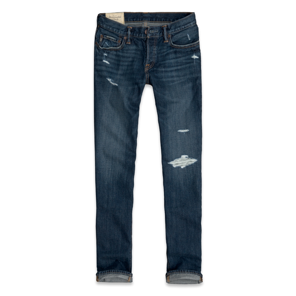 Mens A&F Slim Straight Jeans