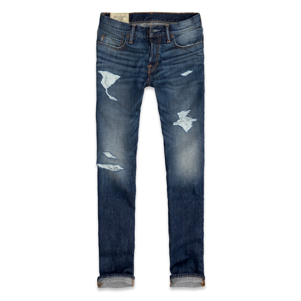 Mens A&F Slim Straight Jeans