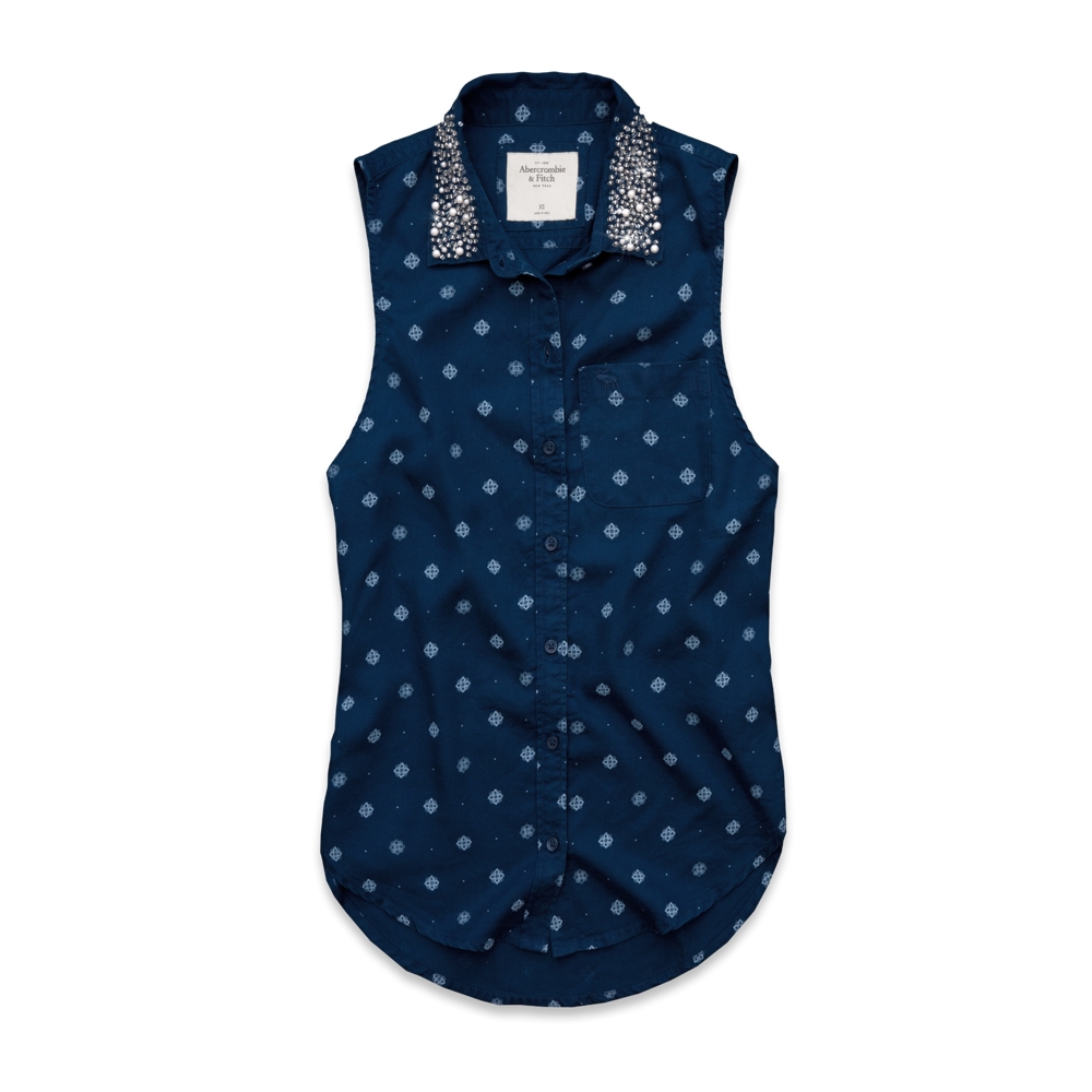 Womens Josey Embellished Collar Shirt