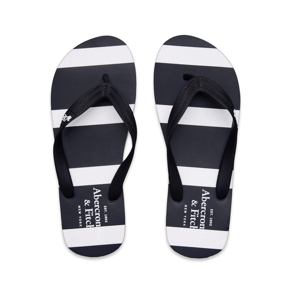Mens Striped Rubber Flip Flops
