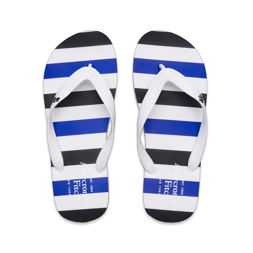 Mens Striped Rubber Flip Flops