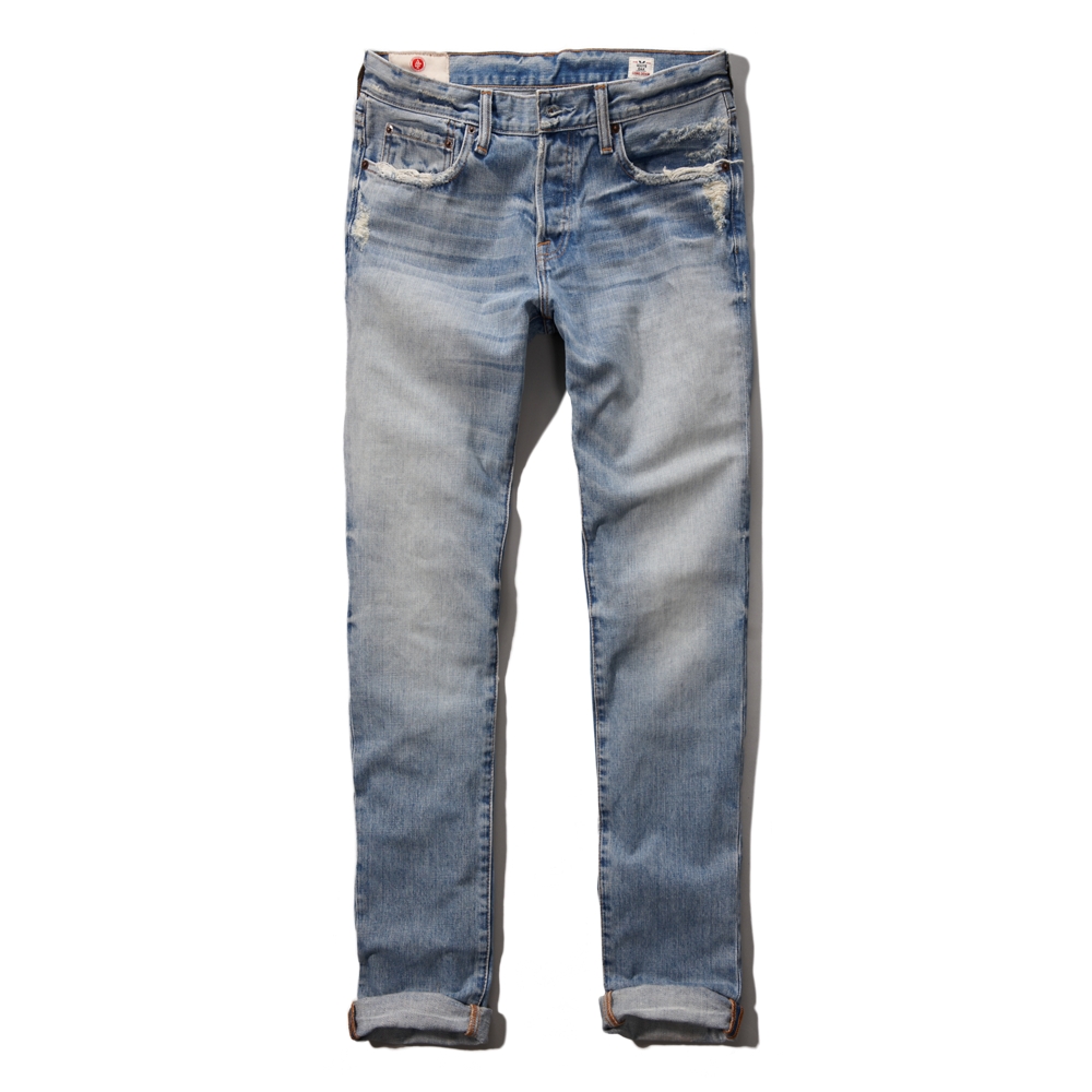 Mens Premium Skinny Button Fly Jeans Mens Bottoms