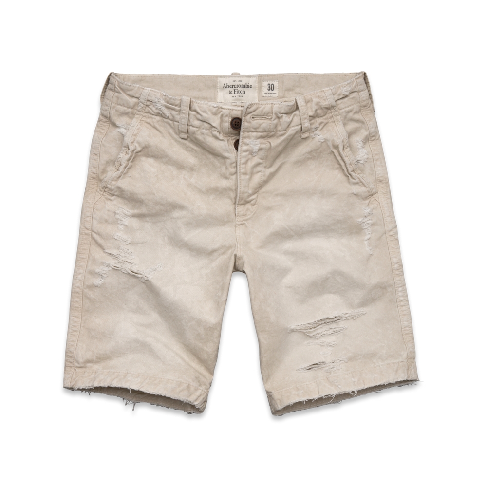 Mens A&F Destroyed Classic Fit Shorts