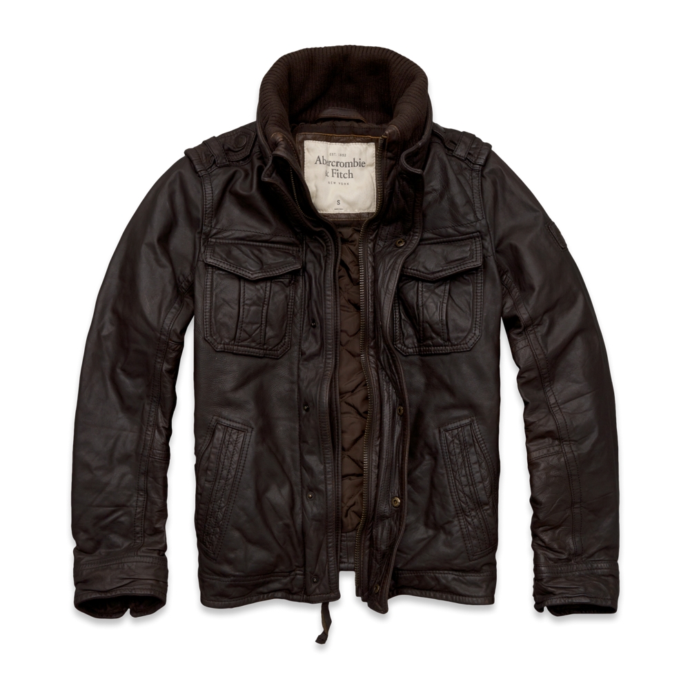 leather abercrombie jacket bomber genuine mens