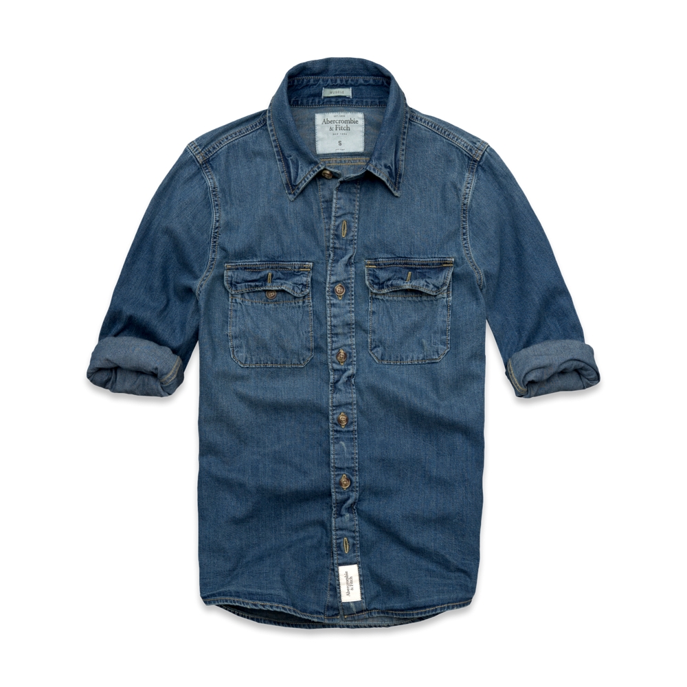 Mens East River Trail Denim Shirt