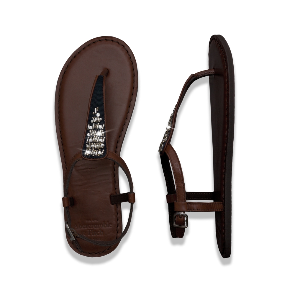 Womens Shine Leather Flip Flops