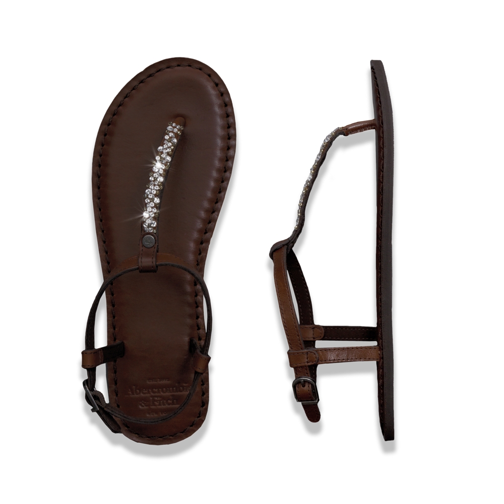 Womens Shine Leather Flip Flops