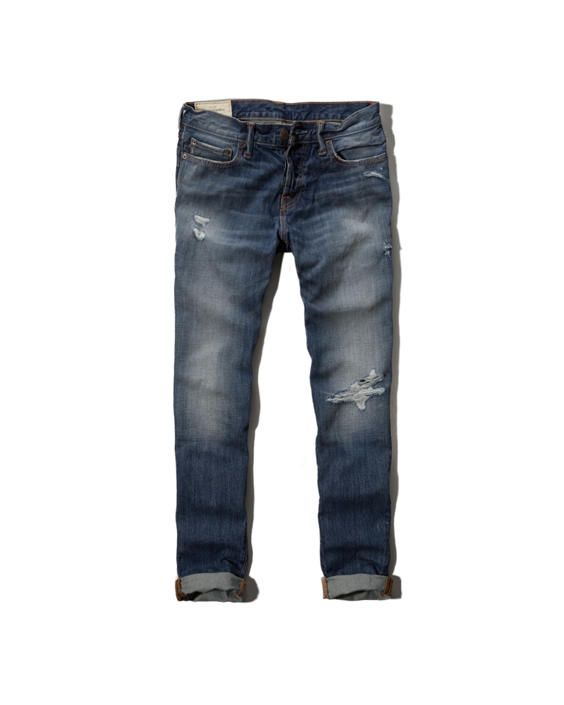 A&F Classic Taper Button Fly Jeans Abercrombie.co.uk