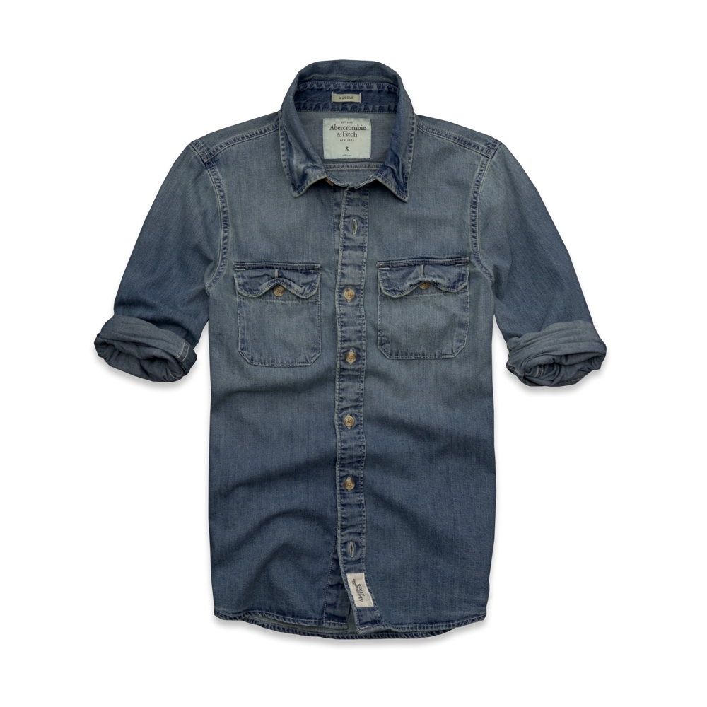Mens Flagstaff Mountain Denim Shirt