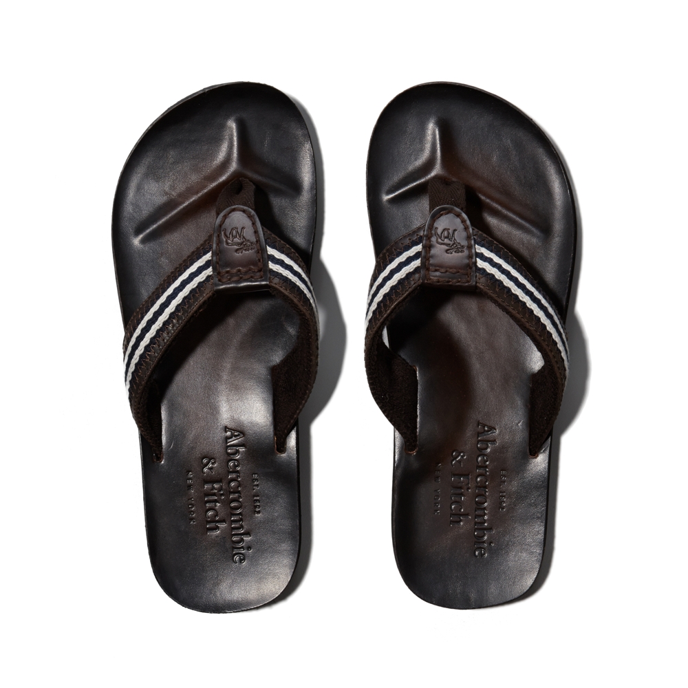 Mens Genuine Leather Flip Flops