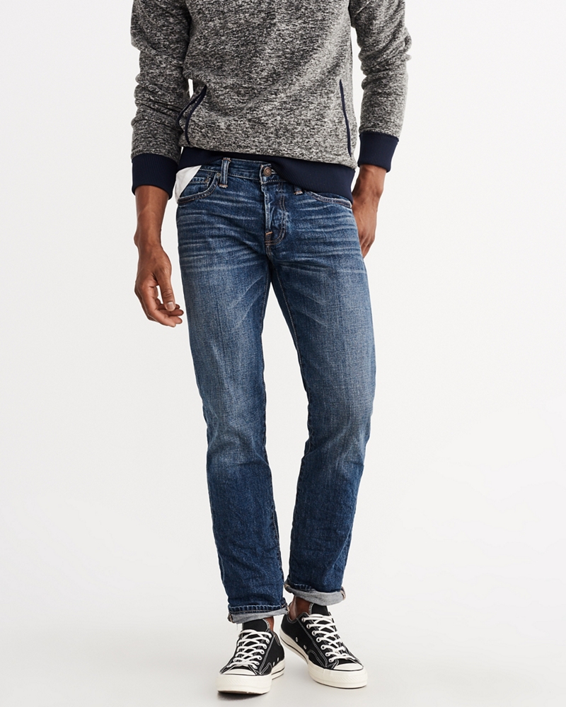 Mens Slim Straight Jeans